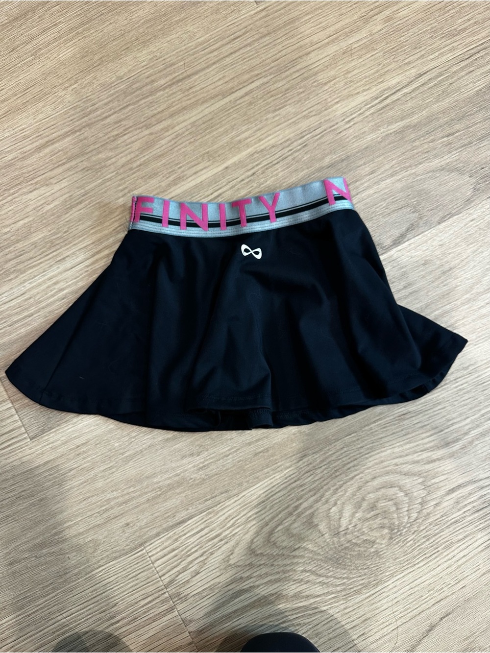 Nfinity Black Active Skirt with Pink Elastic Waistband, Youth Small